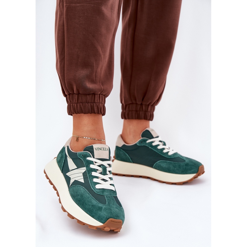 Sapatos de camurça feminina na plataforma Vinceza 66720 Green verde 2