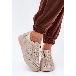 Vinceza Esportes de couro esportivo de couro feminino sapatos para dormir dourado 2