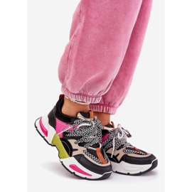 Tênis de sapatos esportivos femininos com preto de laço duplo 1