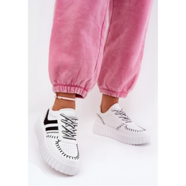 Tênis femininos na plataforma branca e branca branco 2