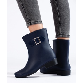 Botas de borracha azul marinho com fivela 2