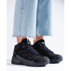 Tênis esportivo de trekking feminino com cano alto DK preto 1