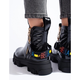 Botins plataforma femininos preto 2