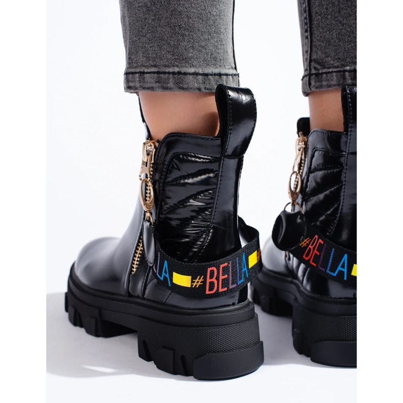 Botins plataforma femininos preto 2