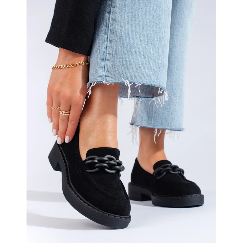 W. Potocki Mocassins de mulher Potocki camurça preto 1