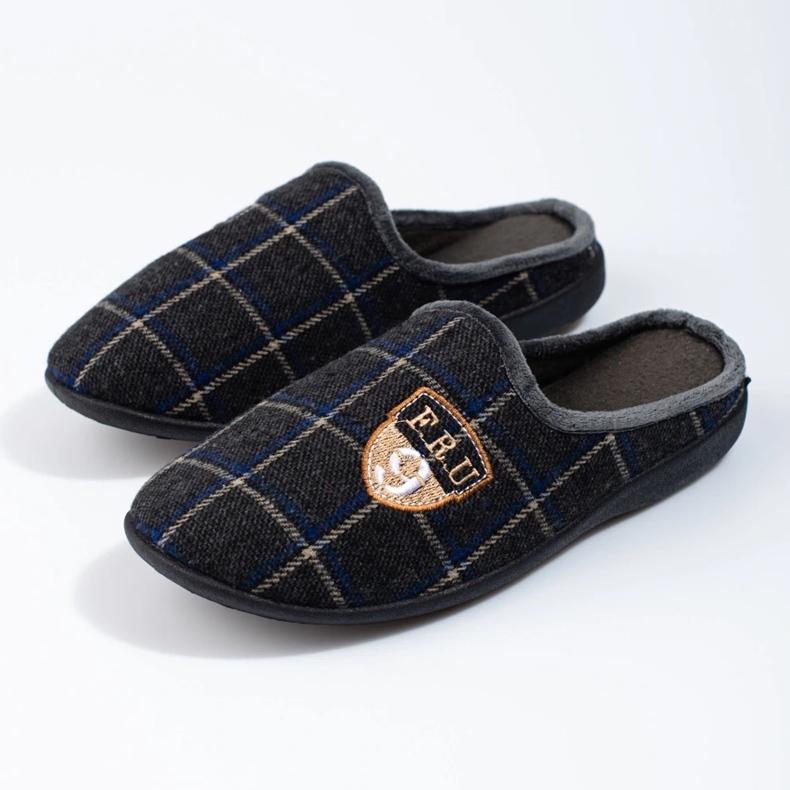 Chinelos xadrez masculinos Shelovet cinza 1