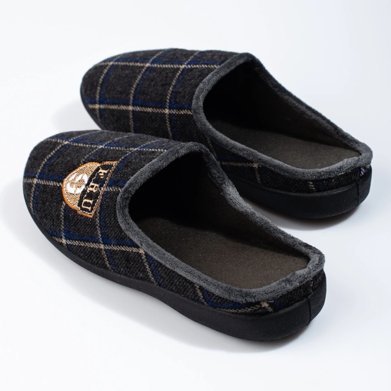 Chinelos xadrez masculinos Shelovet cinza 2