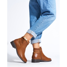 Botas femininas marrons de salto baixo marrom 1