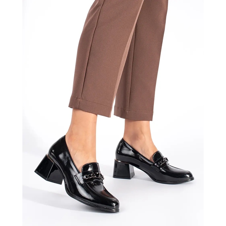 Sapatos de salto alto femininos negros preto 1