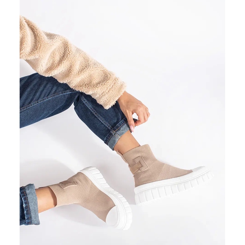 Seastar Tênis plataforma alta bege 2