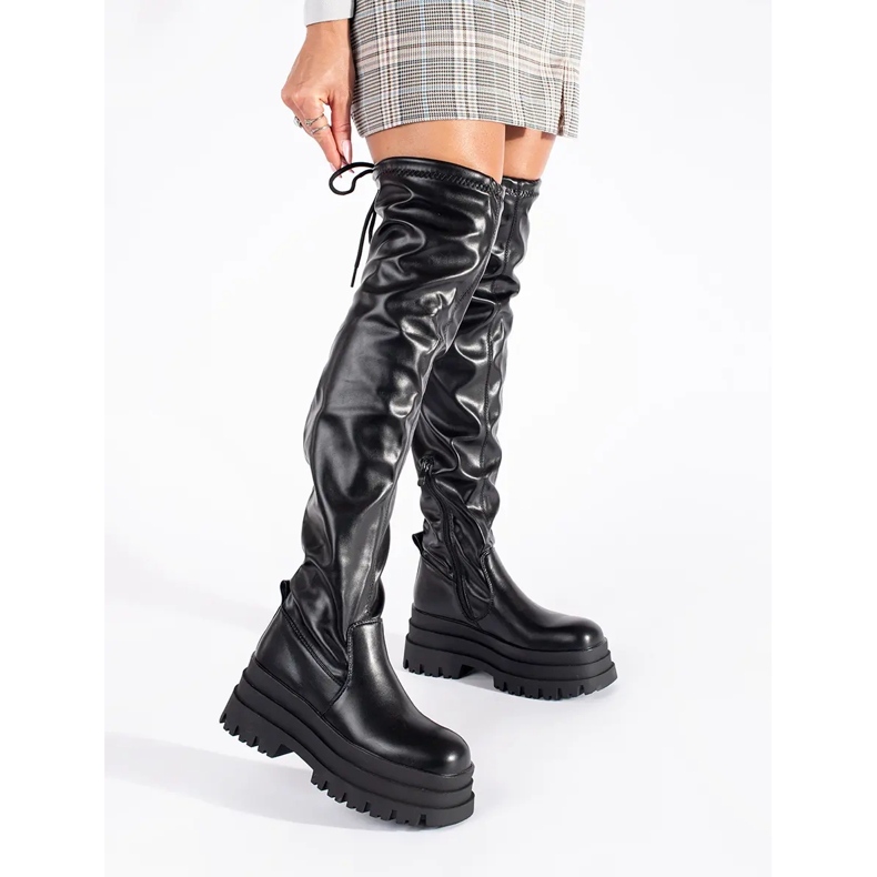 Mosqueteiros de plataforma negra preto 1