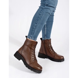 Botins de couro marrom escuro com sola grossa de Sergio Leone castanho 1