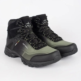 Vico Botas de trekking masculinas com isolamento preto e verde 1