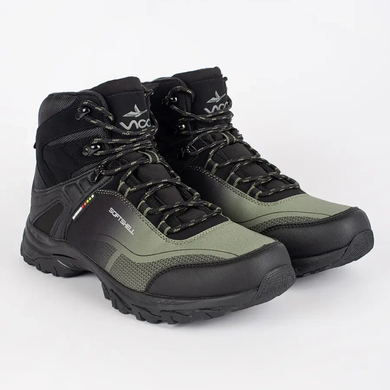 Vico Botas de trekking masculinas com isolamento preto e verde 1
