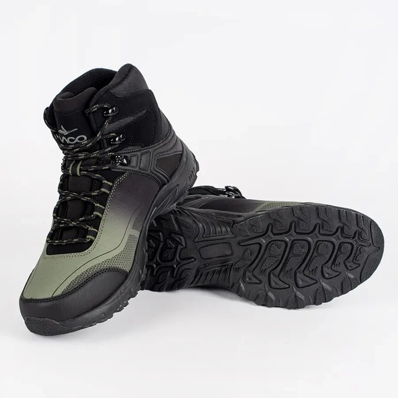 Vico Botas de trekking masculinas com isolamento preto e verde 2