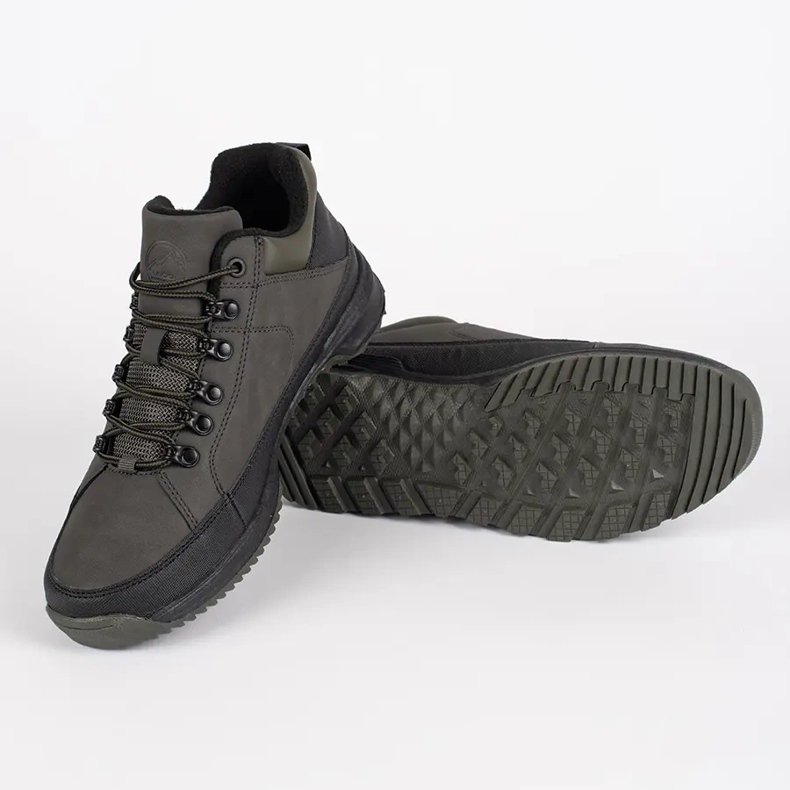 Vico Sapatos de trekking masculinos com atacadores verdes 2