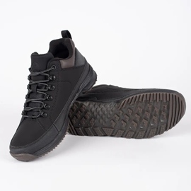 Vico Sapatos de trekking masculinos pretos com atacadores 1