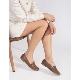 Mocassins femininos marrons decorados com franjas castanho 2