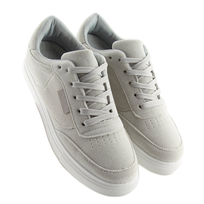 Tênis feminino de camurça cinza NB172 LT.GRAY branco 2