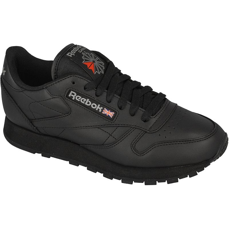 Sapatos de couro clássico de reebok 2267 preto 1