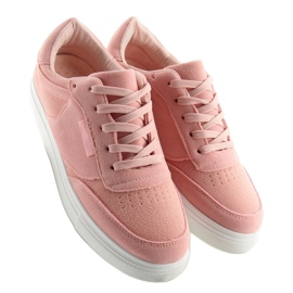 Tênis feminino de camurça rosa NB172 Rosa branco 2