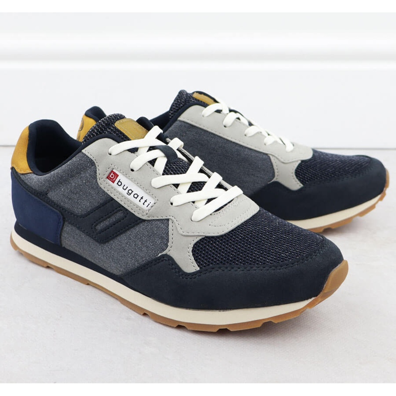 Sapatos esportivos masculinos azul marinho Bugatti RR153135 1