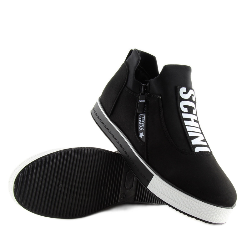 Tênis de cunha preta NB168 preto 2