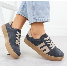 Sapatos esportivos de couro na plataforma Grey Filippo DP6798 cinza 1