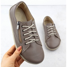 Sapatos de couro feminino Barefoot Khaki Helios 436 verde 1