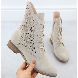 BOTAS ABRIL DE MULHERES SUEDE BEIGE POTOCKI bege 1