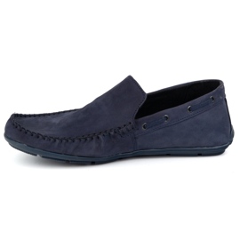 Olivier Mocassins de couro masculino 700knt romance NUBUK azul 1