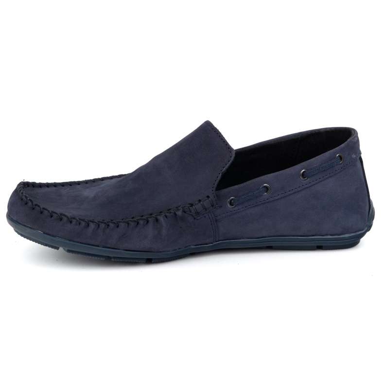 Olivier Mocassins de couro masculino 700knt romance NUBUK azul 1