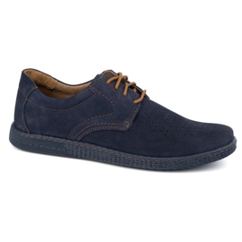 KOMODO Sapatos de couro masculino casual 933/l/2 azul marinho 1