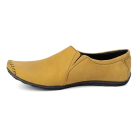 Olivier Sapatos masculinos Mocassins de couro inseridos 306kz Camel Yellow amarelo 1