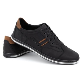 Polbut Sapatos masculinos casuais 1801 nobuck preto / camelo 3