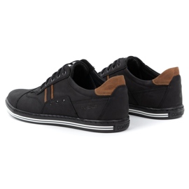 Polbut Sapatos masculinos casuais 1801 nobuck preto / camelo 4