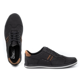 Polbut Sapatos masculinos casuais 1801 nobuck preto / camelo 5