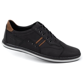 Polbut Sapatos masculinos casuais 1801 nobuck preto / camelo 6