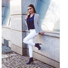 Olivier Botas Sara azul marinho de salto alto 5