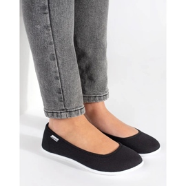 Sapatilhas femininas de tecido preto 1