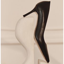 Marco Shoes Estiletes elegantes feitos de couro macio preto 2