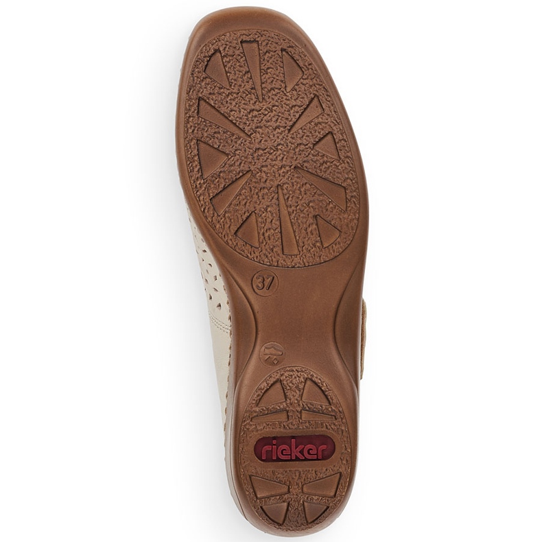 Sapatos de couro feminino com velcro bege rieker 41399-14 2 Sapatos de couro feminino com velcro bege rieker 41399-14 2