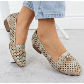 Sapatos Openwork Women com saltos baixos bege M. Daszyński SA222-3 1 Sapatos Openwork Women com saltos baixos bege M. Daszyński SA222-3 1