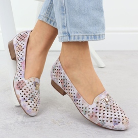 Sapatos femininos de salto baixo com flores M. Daszyński SA222-3 multicolorido 1 Sapatos femininos de salto baixo com flores M. Daszyński SA222-3 multicolorido 1