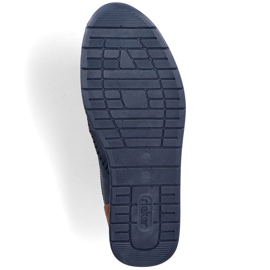 Sapatos masculinos confortáveis ​​mocassins da marinha Rieker 11954-14 azul 1