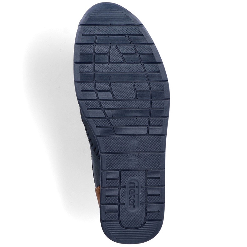 Sapatos masculinos confortáveis ​​mocassins da marinha Rieker 11954-14 azul 1