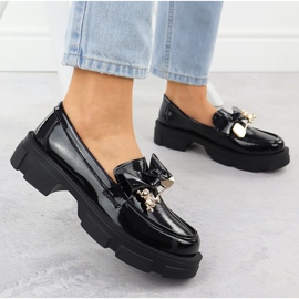 Black Filippo DP610 Supotos de couro altos envernizados preto 2