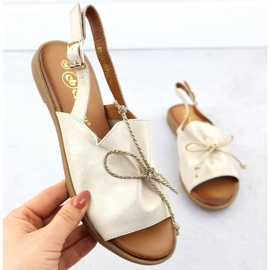 Cambell Sandálias de couro feminino Camell SZ00657 dourado 1