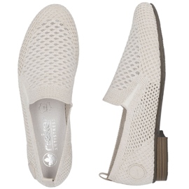 Sapatos têxteis femininos OpenWork bege Rieker 51969-90 2 Sapatos têxteis femininos OpenWork bege Rieker 51969-90 2