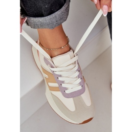 Sapatos esportivos femininos em plataforma multicolor bege 2